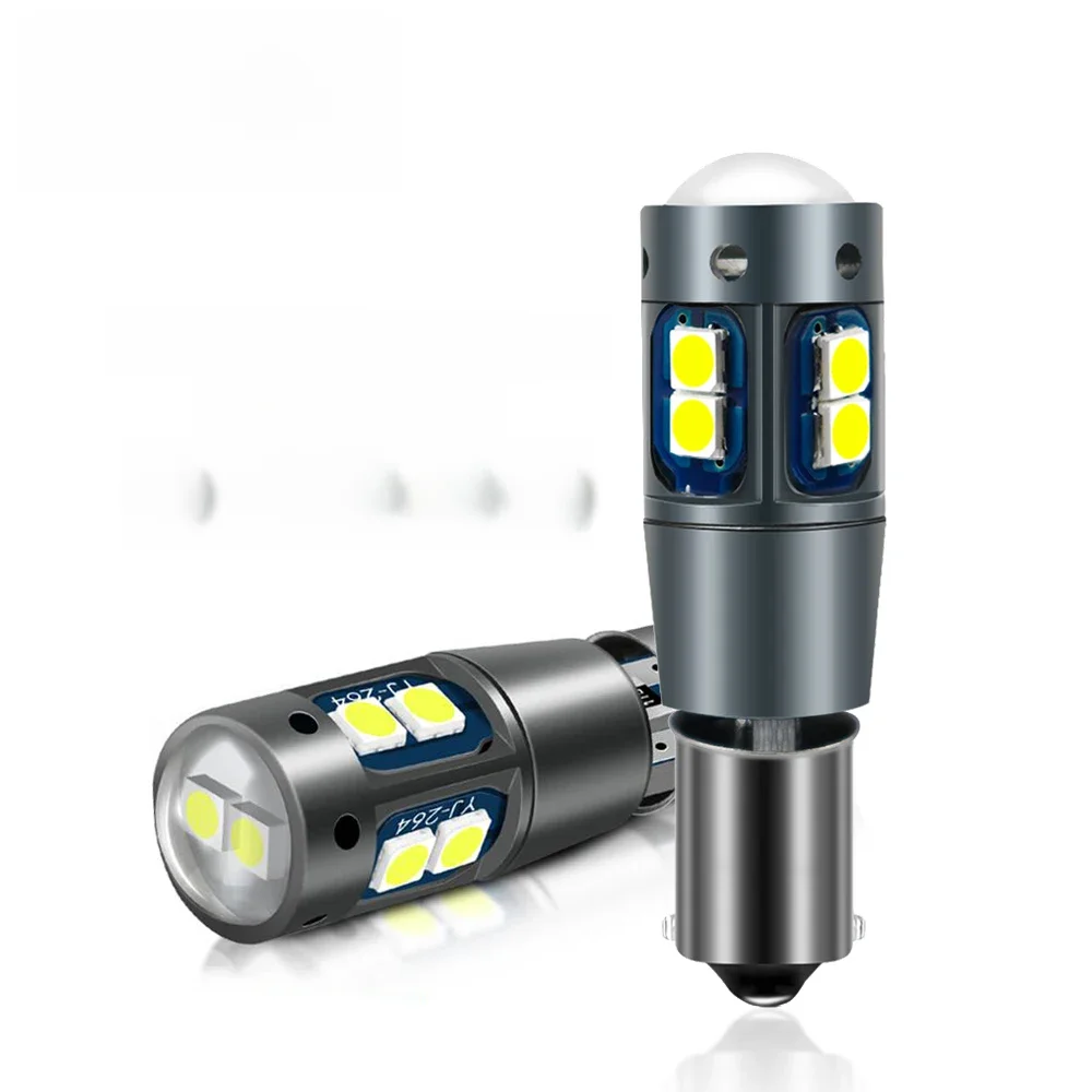 Nlpearl 2x Lampa sygnalizacyjna BA9S T4W Żarówka LED BAX9S BAY9S H21W H6W LED 12V Samochodowa żarówka LED Canbus 3030 Chips Wewnętrzna lampa kopułkowa — zdjęcie 2