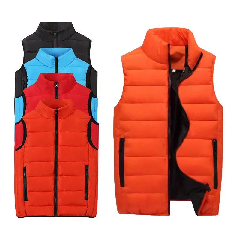 

Autumn Winter Men's Warm Sleeveless Jacket Vest Jacket Fashion Male Casual Zipper Sleeveless Hoodless Jacket Short Coat