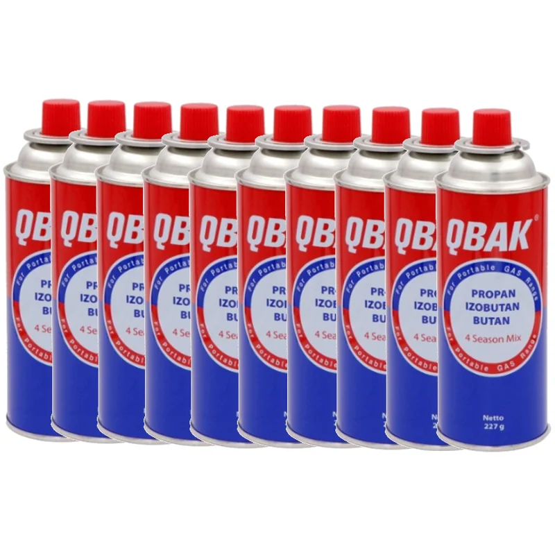 QBak – Cartucho Recambio de Gas Propano Portable Gas Butano Compatible para Cocina Portátil, Hornillo, Soplete Soldador, Camping B-250 227gr