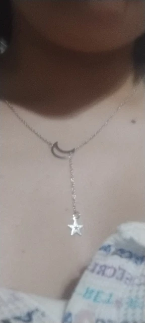 New Simple Moon Star Pendant Choker Necklace Simple Gold Color Alloy Charm Chain Collares Necklace For Women Party Jewelry photo review