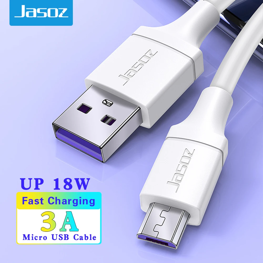 Jasoz QC3.0 Micro USB Cable 3A Fast Charging USB Cable 3m for Xiaomi Samsung Oneplus Android Data Wire Mobile Phone Charger Cord