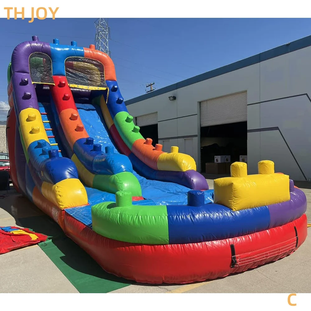 7x3.5m 23x11ft Customized Commercial Giant inflatable Water Slide, outdoor blow up Party Water Slide with pool