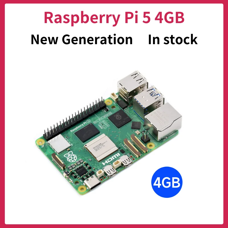 Lastest Generation Original Raspberry Pi 5 8GB/4GB RAM, BCM2712 processor, 2.4GHz quad-core 64-bit Arm Cortex-A76 CPU