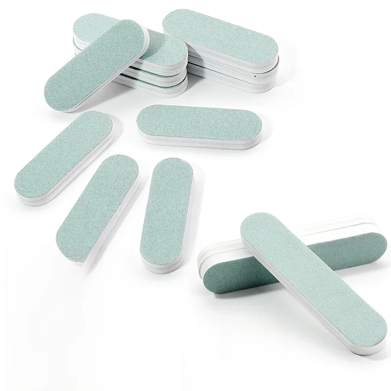 50/100 sztuk/partia bufor do paznokci pasek do polerowania zielony/biały szlifowanie 600/3000 gąbka narzędzia do Manicure zmywalne bloki polerskie do paznokci — zdjęcie 2