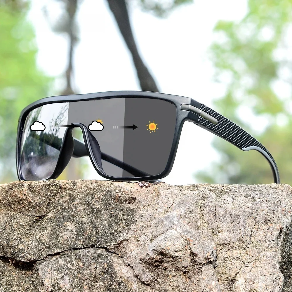 CRIXLAIS Mode Photochrome Polarisierte Sonnenbrille Männer Frauen Übergroße Sonnenbrille Männliche Nachtsicht Schutzbrillen UV400