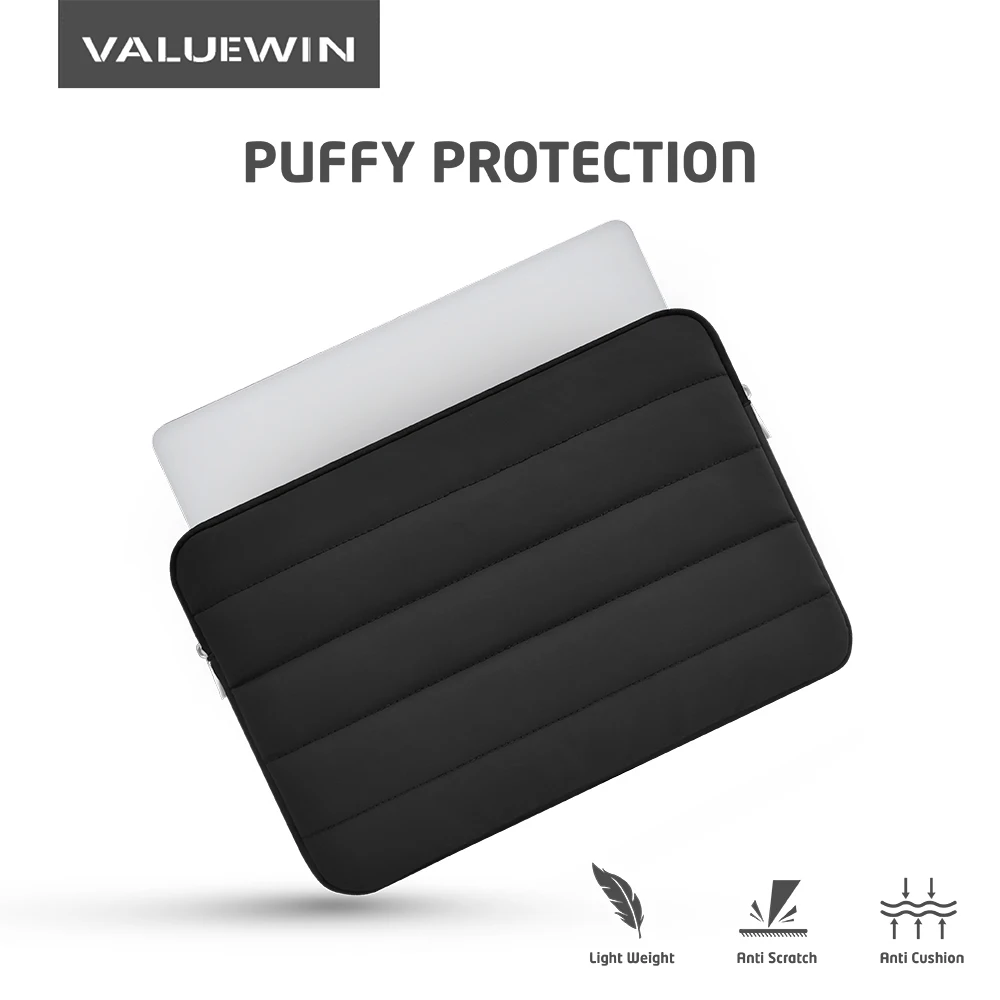 

Пышный чехол для ноутбука 13, 14, 15, 16 дюймов, чехол для ноутбука Macbook Air/Pro, черная мягкая сумка, чехол для переноски компьютера для HP Dell Matebook