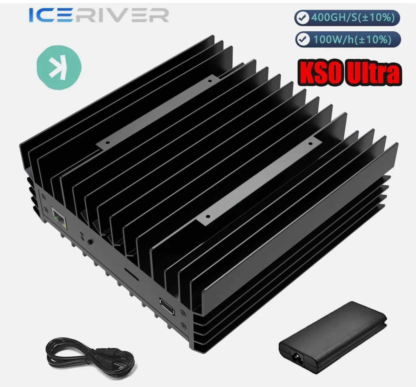 original IceRiver KS0 Ultra KAS Asic Miner 400G 100W Kaspa with Original PSU