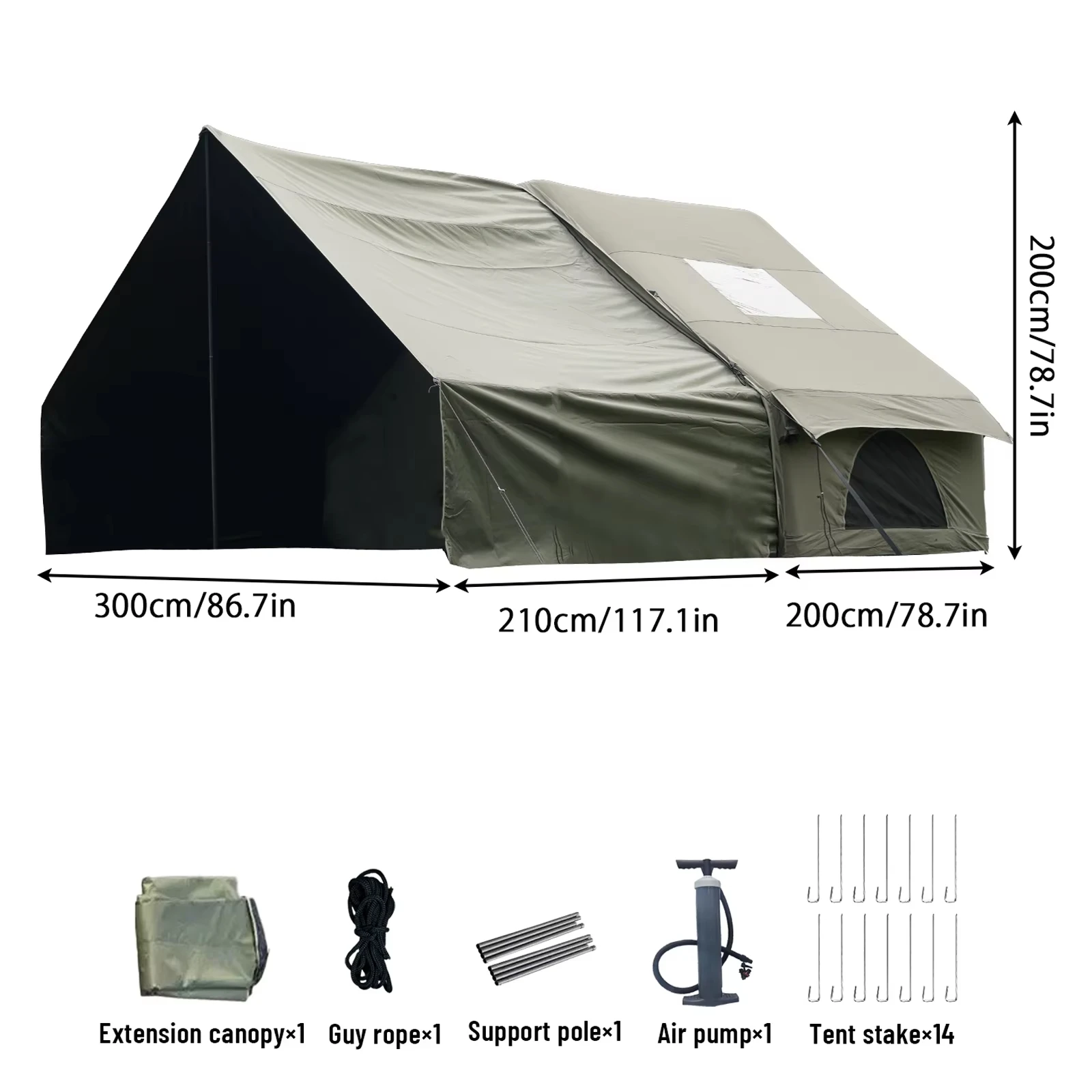 Carpa Inflable para Acampar Ascentum, Carpa Familiar para 4 Estaciones con Abertura para Estufa, Carpa Exterior Autoportante Aislada y Resistente al Viento con Ventanas, Refugio Portátil Fácil de
