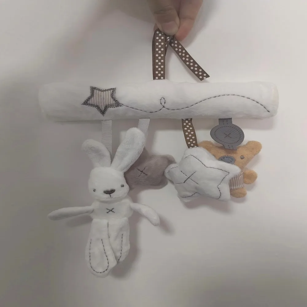 Soft Hanging Rabbit Crib/Stroller Toy with Bell 6