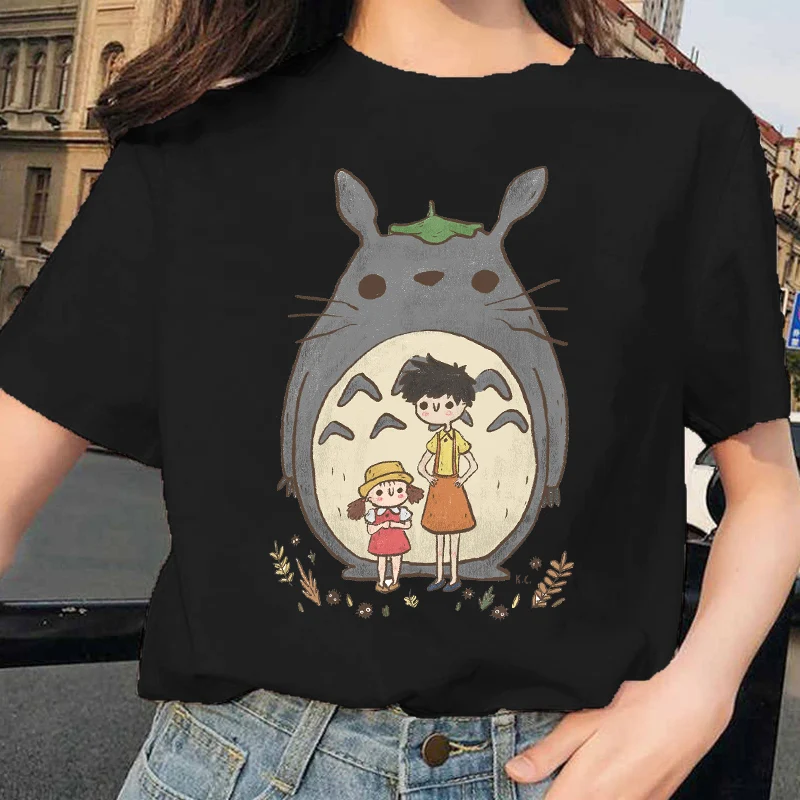 （Miniso) Hot Ghibli the Totoro Cotton T-shirt Y2k Tees Kid T-shirt Top Men Cotton T-shirt Top Summer Women T-Shirt Men Clothing