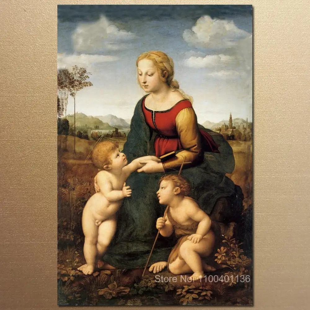 

Portrait Art Oil Painting Mother And Child Raphael La Belle Jardiniere Hand Painted Canvas Reproduction Wall Decor High Quality