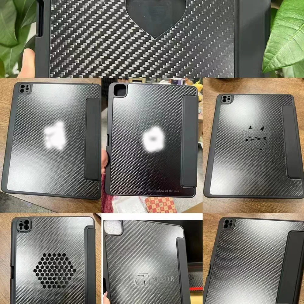 منتج من ألياف الكربون 3K مخصص باستخدام الحاسب الآلي مع لوحة من ألياف الكربون وغطاء من ألياف الكربون حافظة من ألياف الكربون للهاتف والوسادة