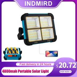 Linterna Solar portátil de 4800mah, luz LED recargable para tienda de campaña, luz de emergencia para mercado nocturno, lámpara de bombilla para acampar al aire libre