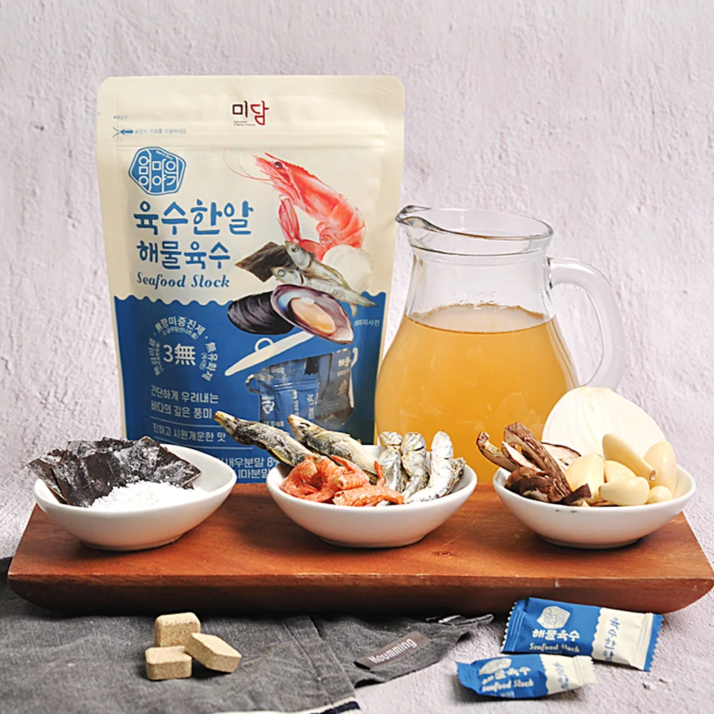 Moneda de caldo de sabor profundo y fresco (3G x 30 huevos), mariscos, verduras, salsa de soja