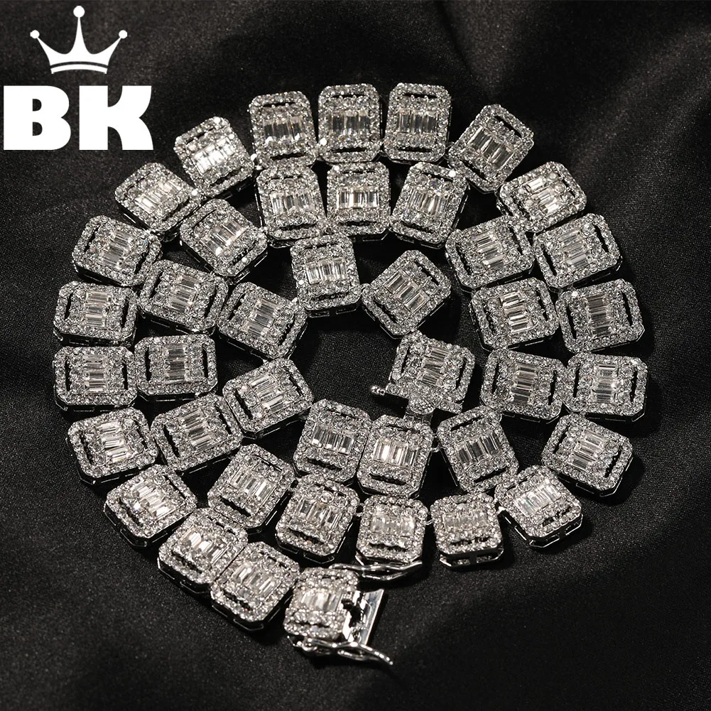 

Цепочка из металлического сплава BLING KING для женщин, ожерелье с квадратными звеньями Стразы, роскошный чокер в стиле хип-хоп, прекрасное украшение в готическом стиле, 13 мм