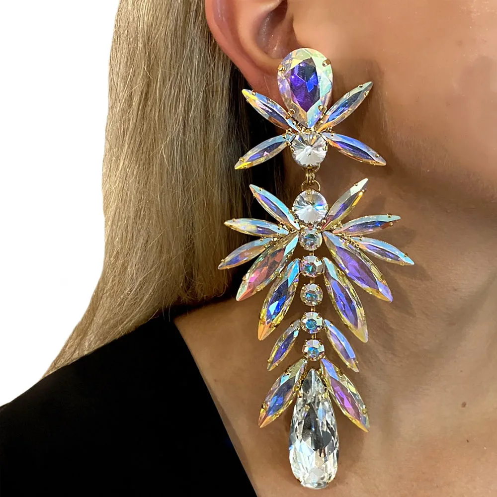 

Роскошные серьги-подвески Stonefans с искусственными кристаллами большого размера