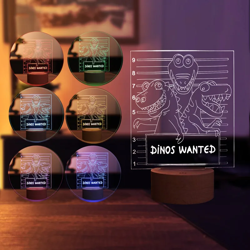 Dinosaur Dreams: Decorative LED Table Lamp with Multiple Dinosaur Figures - Unique Gift Idea