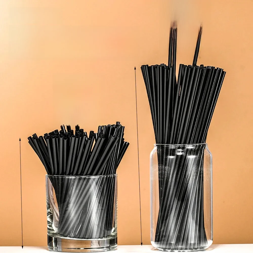 100-6000PCS Zwarte Rietjes Koffie Rietjes Sap Drinkbuis Stro Thee Cocktail Rietjes Bruiloft Bar Party groothandel - afbeelding 2