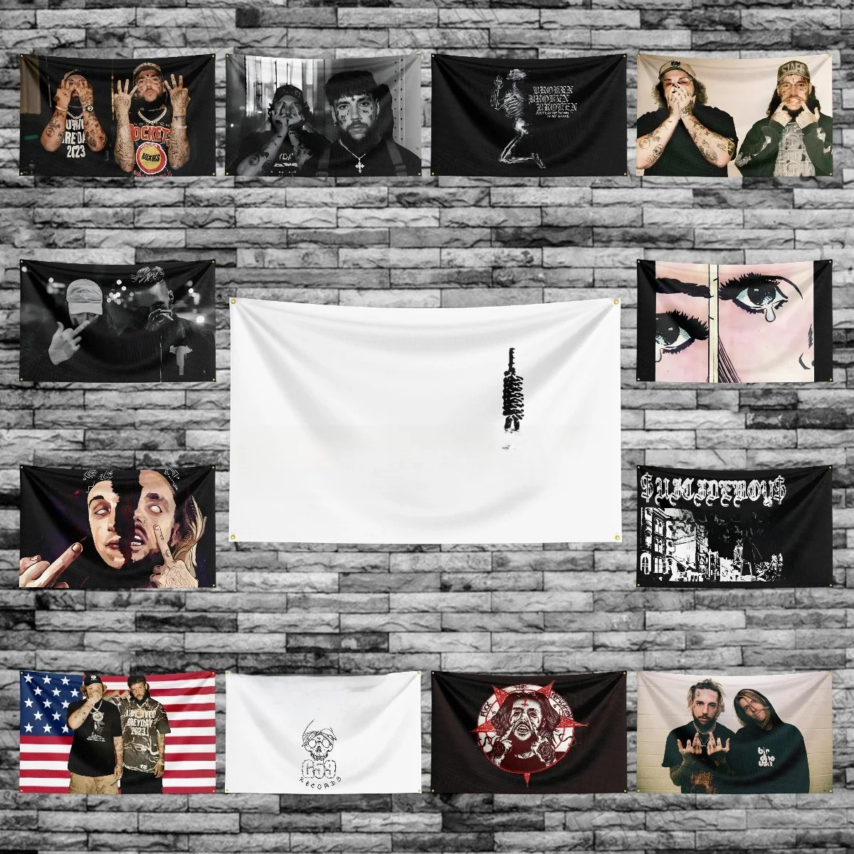60x90cm Rap piosenkarz-Suicideboys-flaga poliestrowy baner z nadrukiem cyfrowym do dekoracji drzwi garażowych — zdjęcie 2