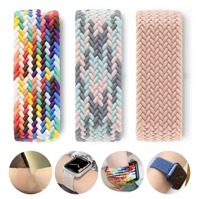 Geflochtenes Solo-Loop-Armband für Apple Watch Band Nylon 49 mm 45 44 40 42 mm 46 mm Correa-Armband iWatch Serie 10 9 8 7 5 SE 6 Ultra 2