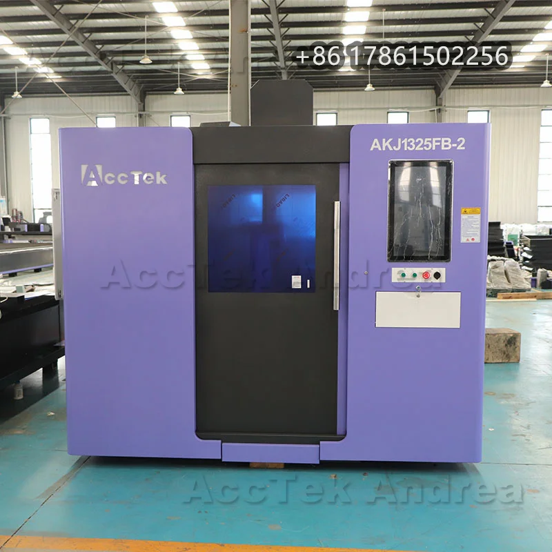 AccTek Laser Double Head Fiber Laser And Co2 Laser Cutting Machine For Metal And Non Metal