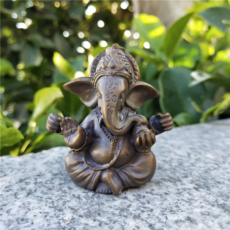 Statue de Ganesha en pierre, Bouddha, Éléphant, Dieu hindou, Sculpture, Figurines, Décoration d'intérieur, Jardin Zen, Décoration extérieure, Ornements paysagers