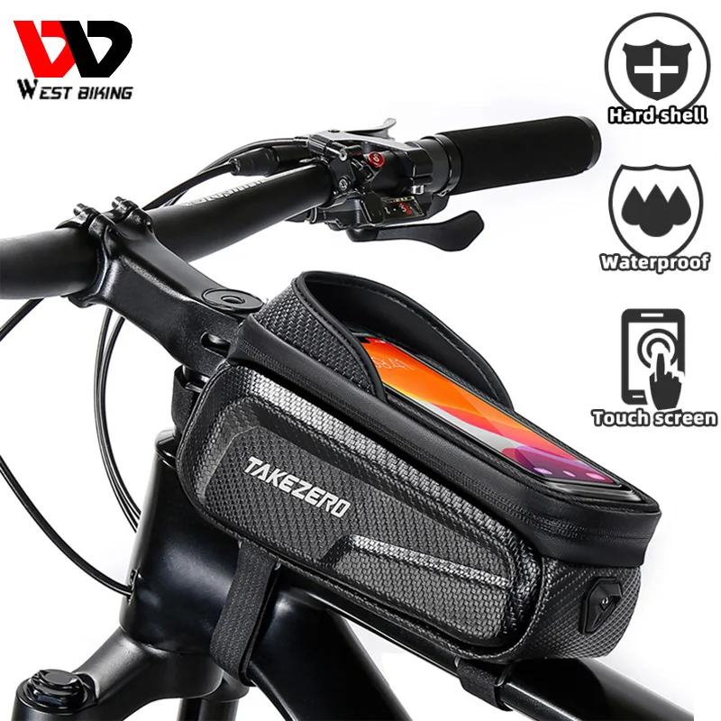 Bicycle Bag Waterproof Bike Phone Holder Touch Screen Cycling Bag Top Front Tube Frame Bag MTB Road Bike Bag Bike Accessories