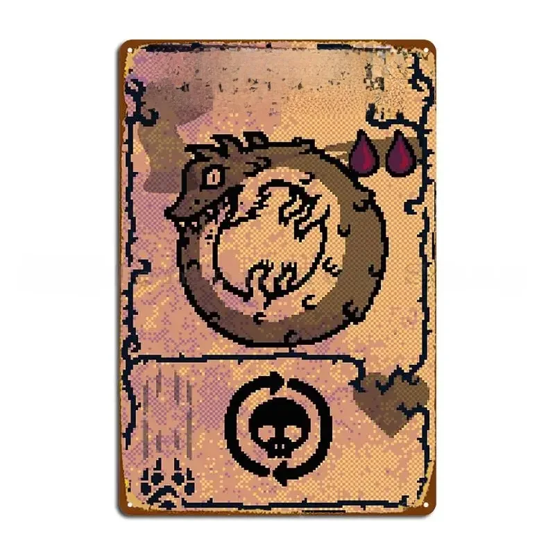 Inscryption Ouroboros Card Metal Sign Poster, btCinema, Pub, Home Bar, Diversification, 18