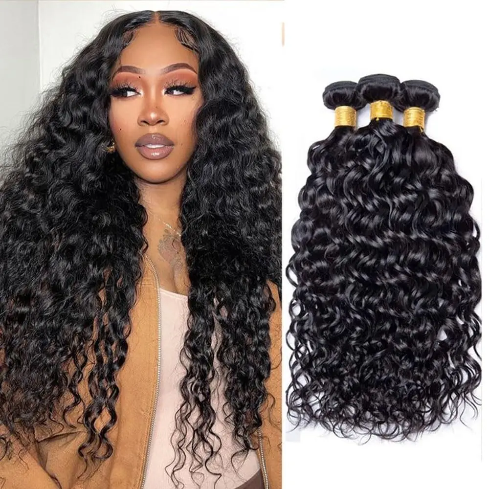 

Человеческие волосы 1, 3 пучка, глубокая волна, пучки человеческих волос, 100% пучок человеческих волос, наращивание человеческих волос, натуральный черный для женщин