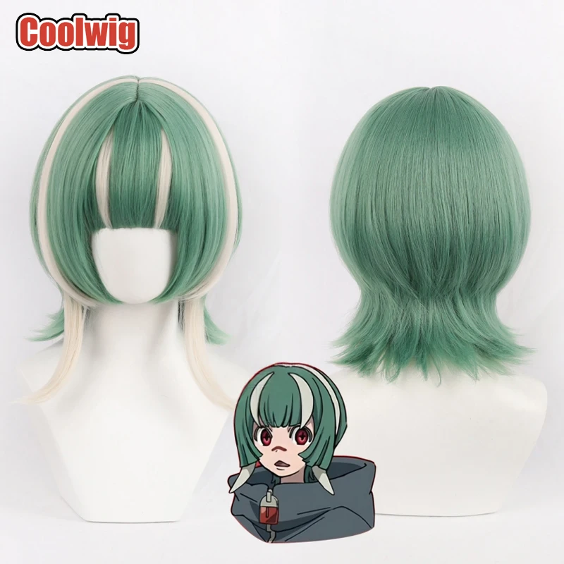 Coolwig Synthetic Hair Guita Hebby Fantasia Cosplay Wigs Gachiakuta Guita Hebby Fantasia Green Mixed Blonde Wig Heat Resistant