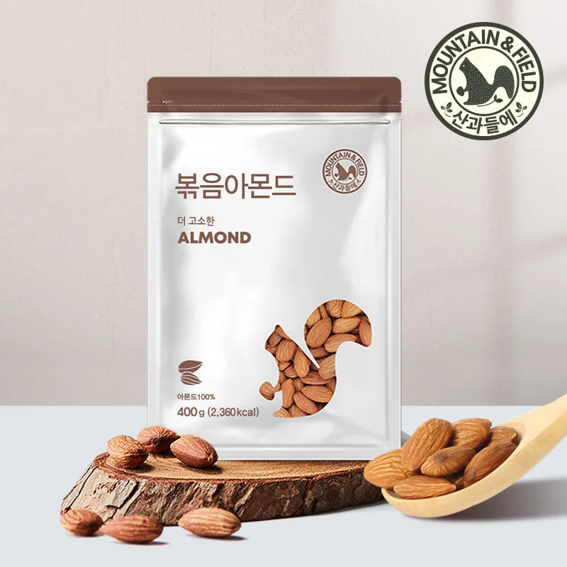 [م&f Food] لوز محمص 400 جرام × 2 كيس (إجمالي 800 جرام) مكسرات حصاد 2024