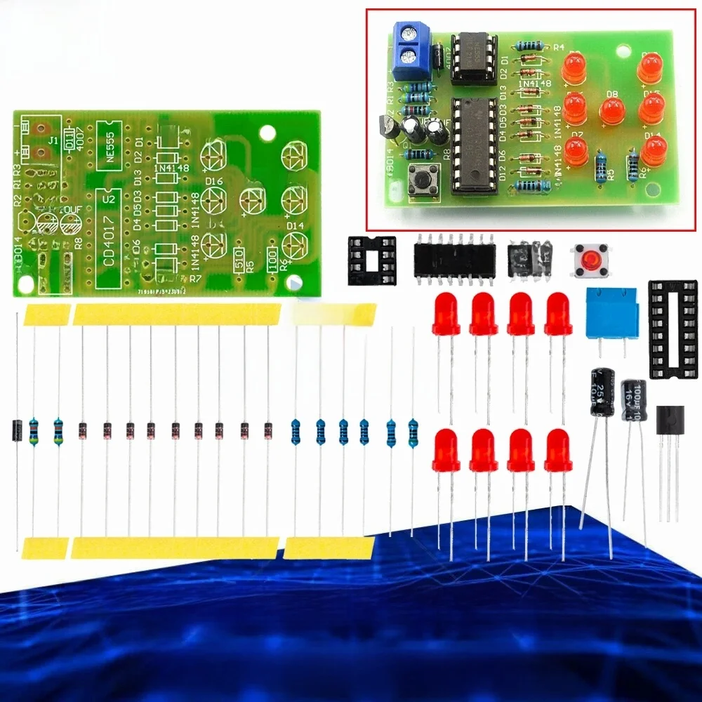 Zestaw Elektronicznych Kości LED 1~2 SZT. Części do Kości Elektronicznych Cd4017 Ne555 Zestaw do Produkcji DIY z Ochroną Przed Odwrotnym Podłączeniem — zdjęcie 2