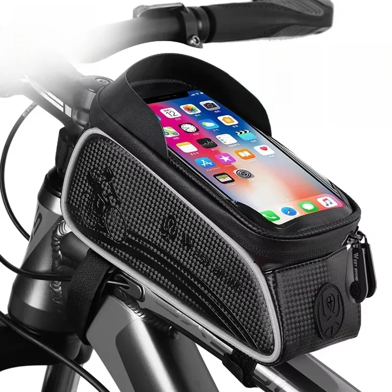 AliExpress West Biking WEST BIKING Bicycle Bag Cycling Top Front Tube Frame Bag Waterproof 6.5 Inches Phone Case Storage Touch Screen MTB Road Bike Bag