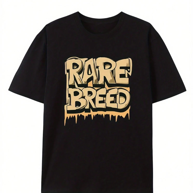 

Men's Rare Breed Graphic T-Shirt Casual Cotton Round Neck All-Season Wear Breathable Clothing Bold Graphic Tee Knitted Texture