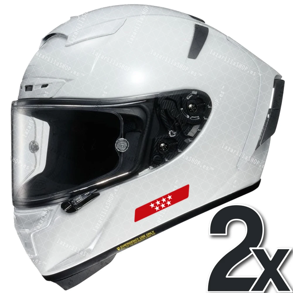2 pièces autocollants drapeaux de Madrid moto autocollant communauté de Madrid vinyle voiture casque Quad Btt ordinateur portable
