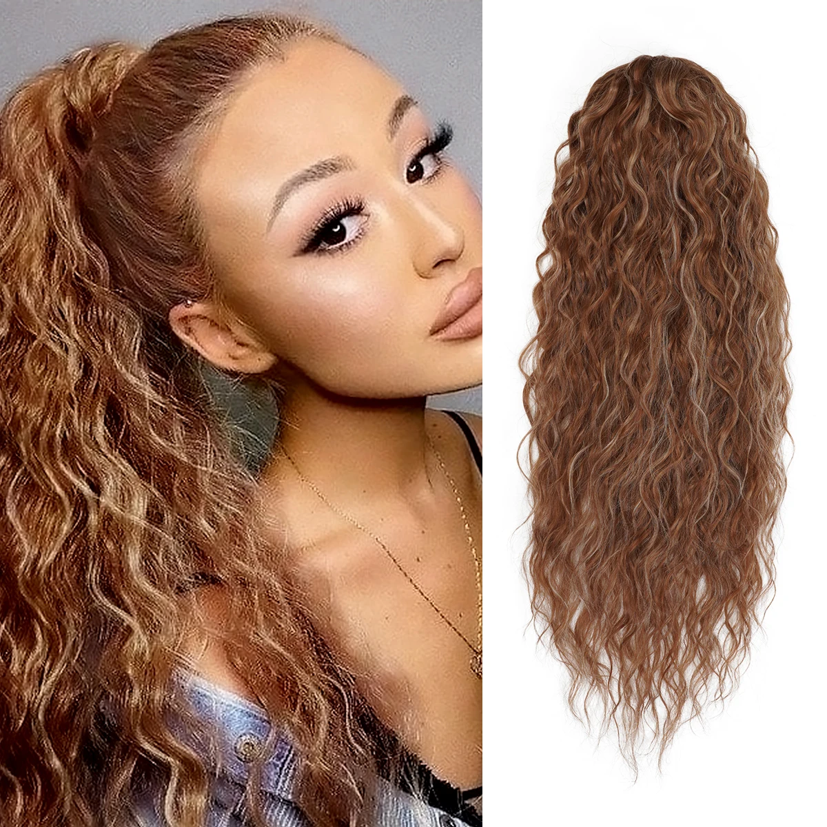 

Синтетический хвостик Instant Glitz с завязками, обжимная волна, 28 дюймов