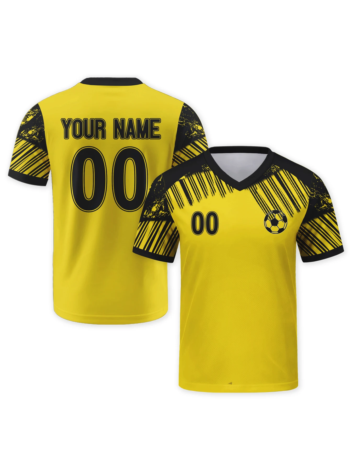 

Custom Soccer Jersey Personalized Printed Logo Name Number Football Team Shirt Yellow Black Soccer Top for Men Youth Women