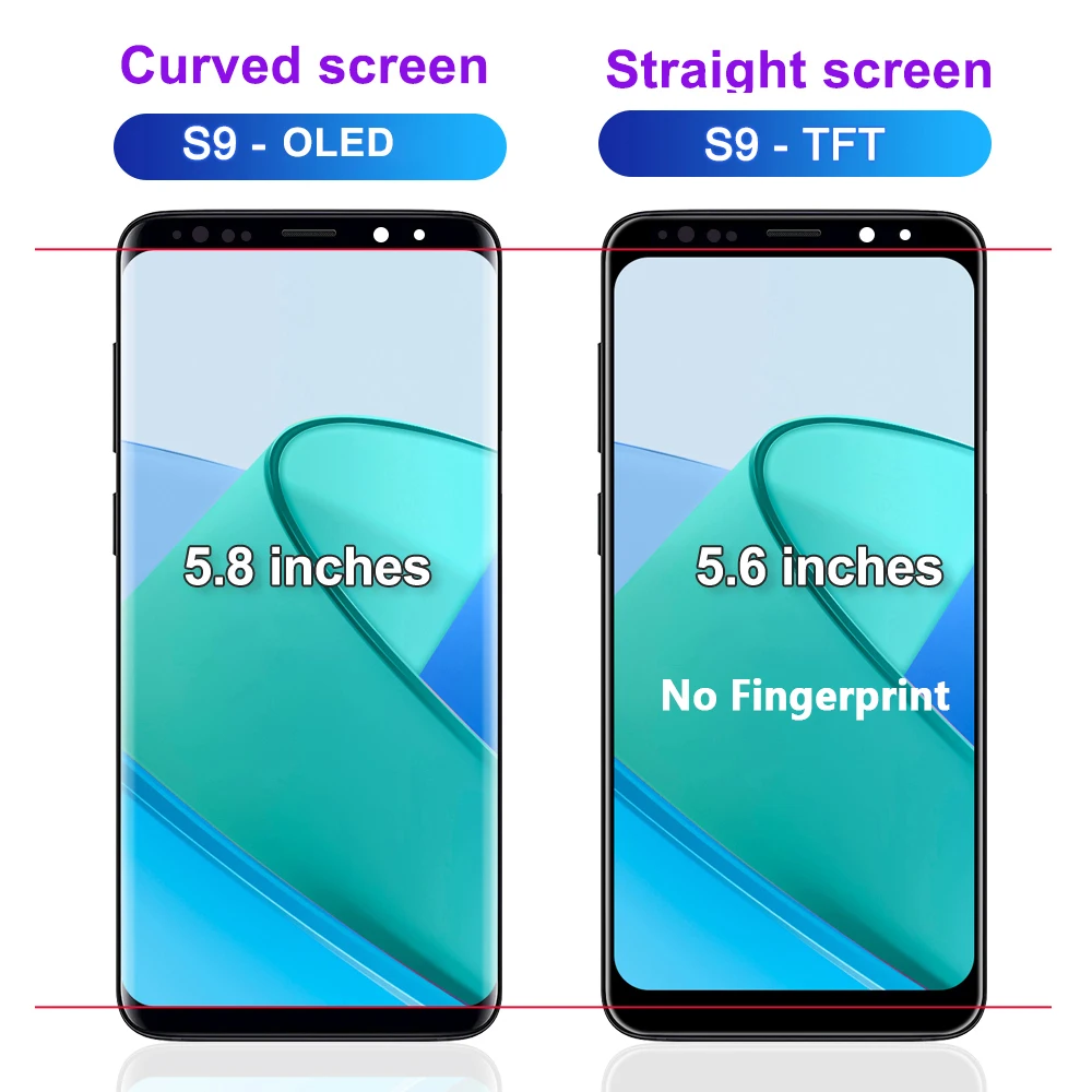 TFT Quality For Samsung S9 With Frame LCD Display G960 G960F Touch Screen Digitizer Assembly For Galaxy S9 Screen