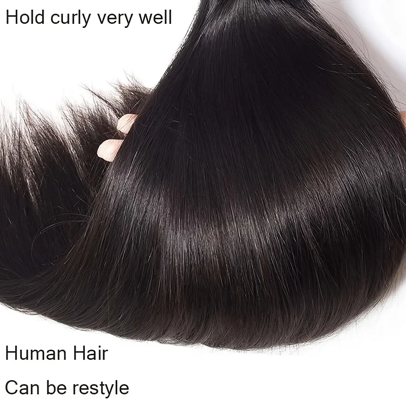 ストレートバンドル人毛 100% バージンレミーヘア ストレート人毛 1 3 バンドル ナチュラルブラックバンドル ウィーブヘアエクステンション