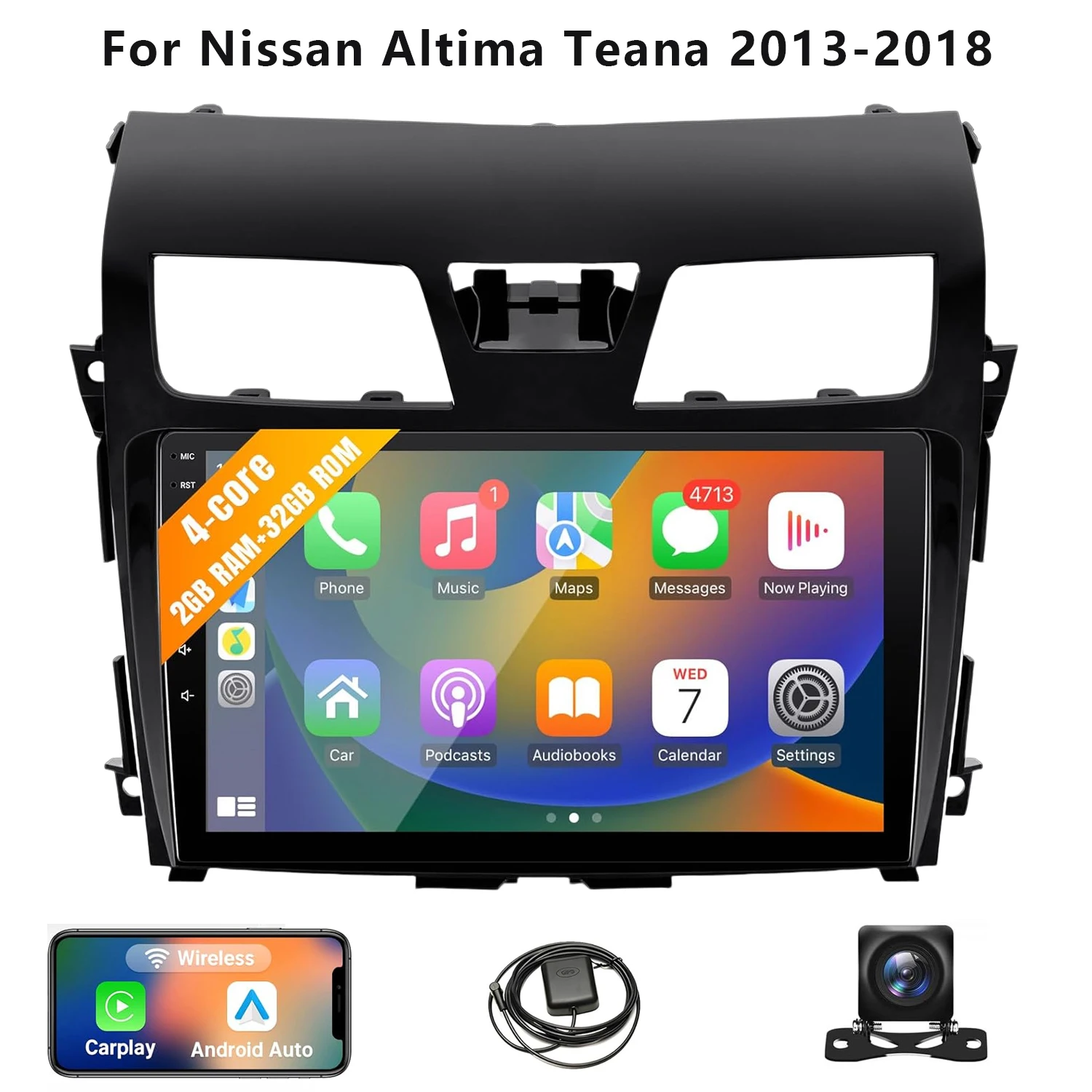 

10.1" Wireless Car Stereo for Nissan Altima Teana 2013-2018 2G+32G Touchscreen Car Video Player with GPS WIFI BT Backup Camera