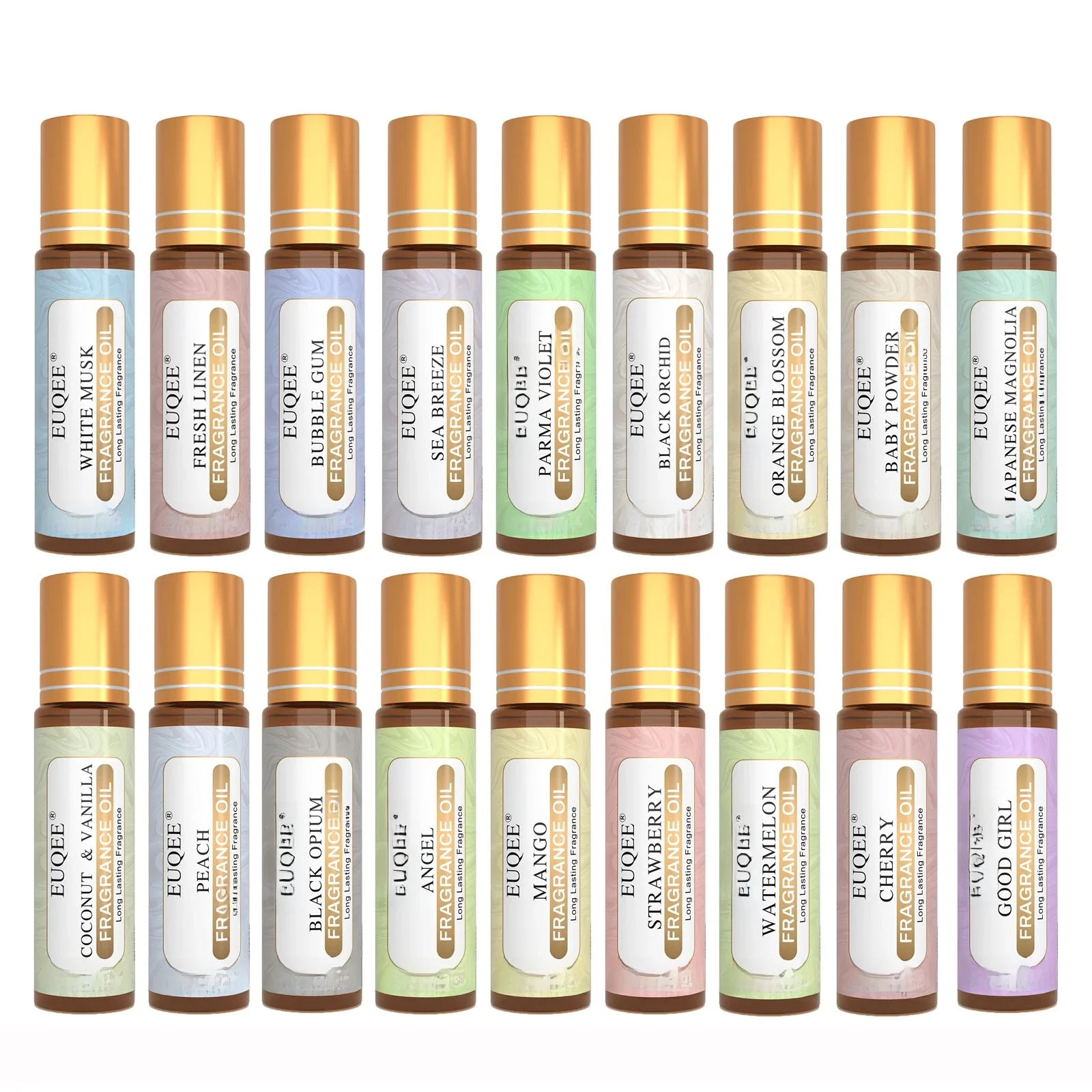 EUQEE 10ml Roller Fragrance Oil White Musk Coconut & Vanilla Aromatherapy Bubble Gum Fragrance Oils DIY Soap Candle Bath Bombs — zdjęcie 2
