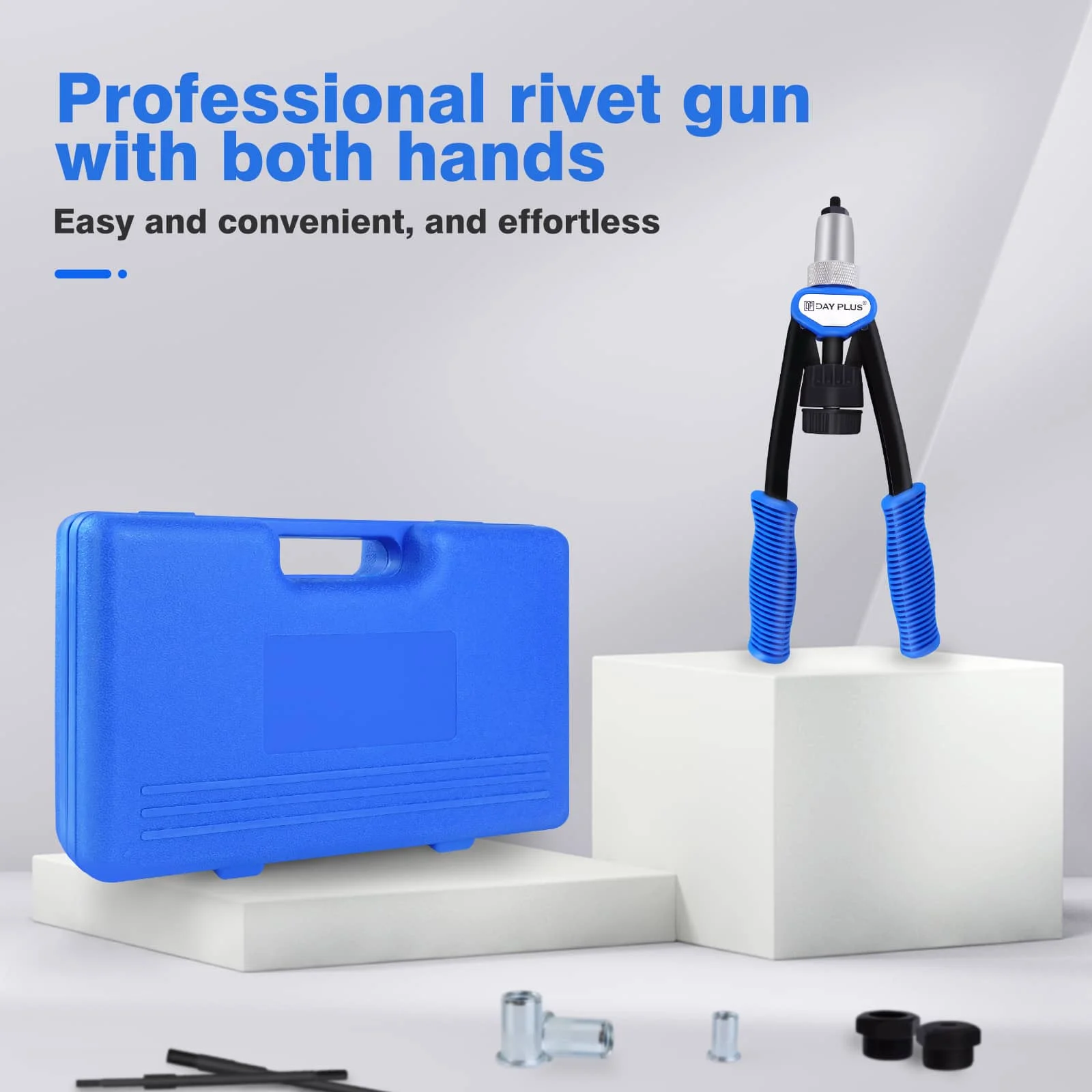 Heavy Duty Rivet Nut Pliers Kit, Hand Riveter with 150pcs Thread Rivet Nuts M5 to M12– Portable Rivet Nut Gun for Metal,Plastic
