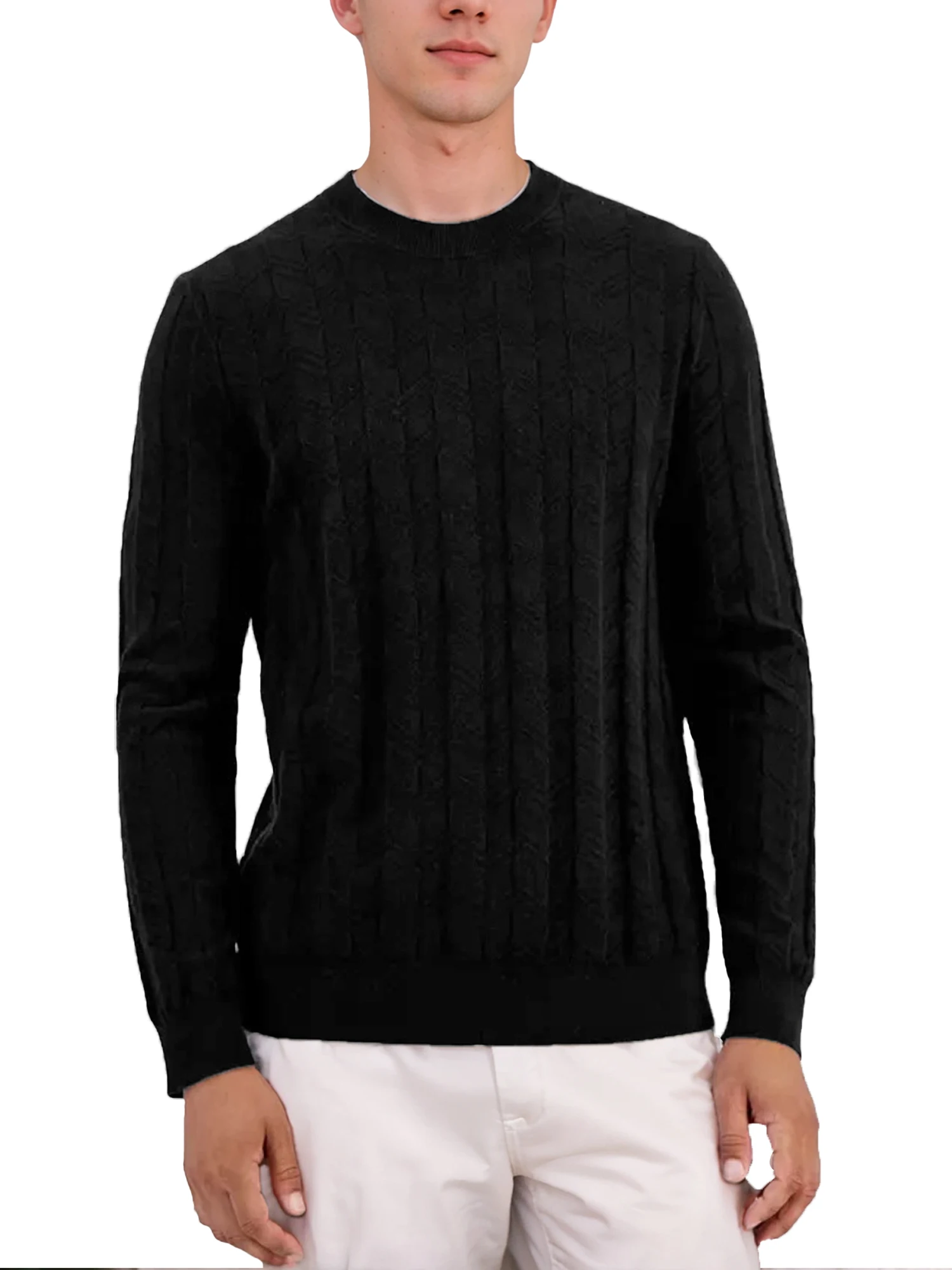 

Мужской хлопковый свитер с круглым вырезом