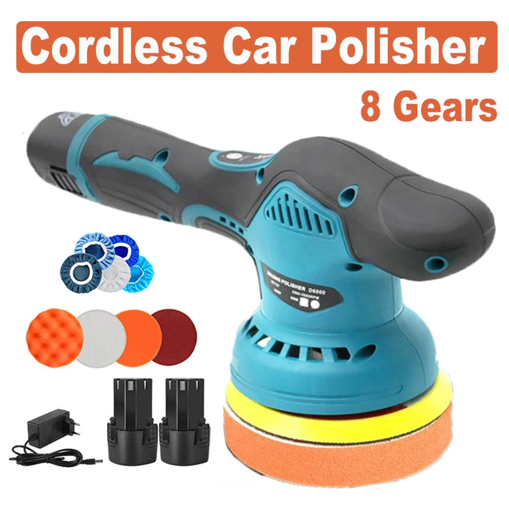 12V Cordless Car Polisher 8 Gears 380W Lithium Electric Polishing Waxing Machine For Repairing Scratches Wireless Sander Polish