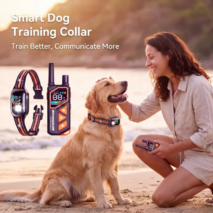 1000M Long Range Dog Training Collar, Waterproof Remote Training Collar with Beep Vibration Static Modes for Dogs