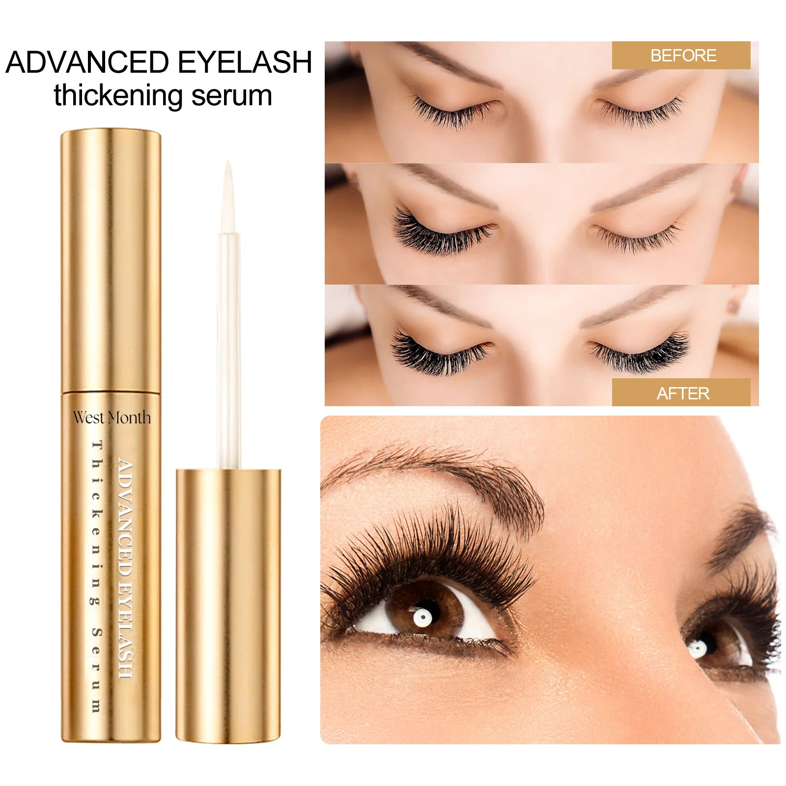 WestMonth 3.5g Veloce Crescita Delle Ciglia Siero Naturale Enhancer Spessore Curling Impermeabile Eye Lash Trucco Allunga Ciglia Più Piene Siero