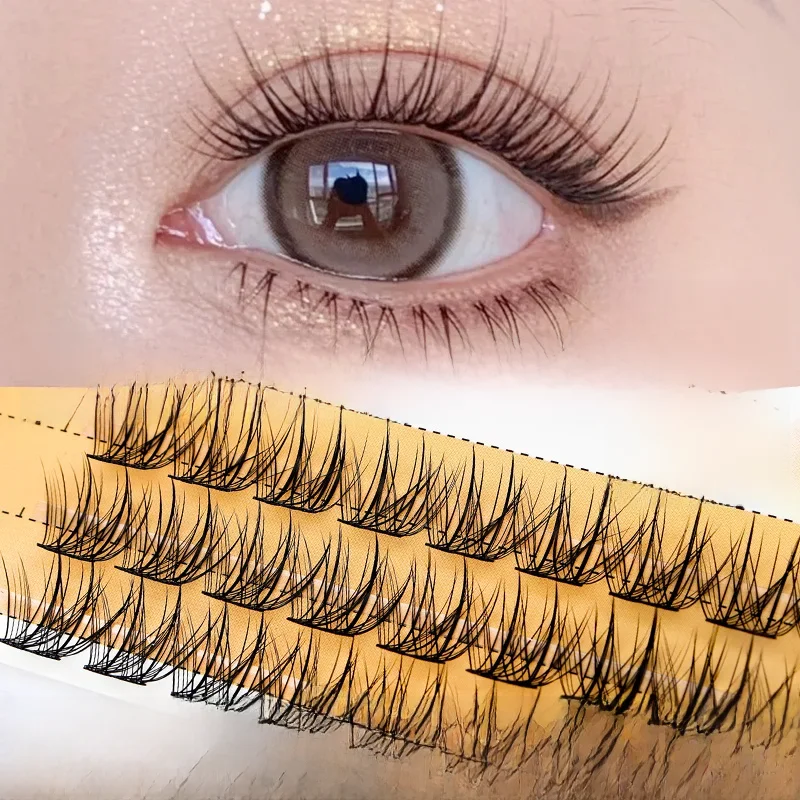 Greffage du monde paresseux crème glacée faux cils naturel doux segmenté nuage trilogie auto-adhésif greffe Internet célébrité cils