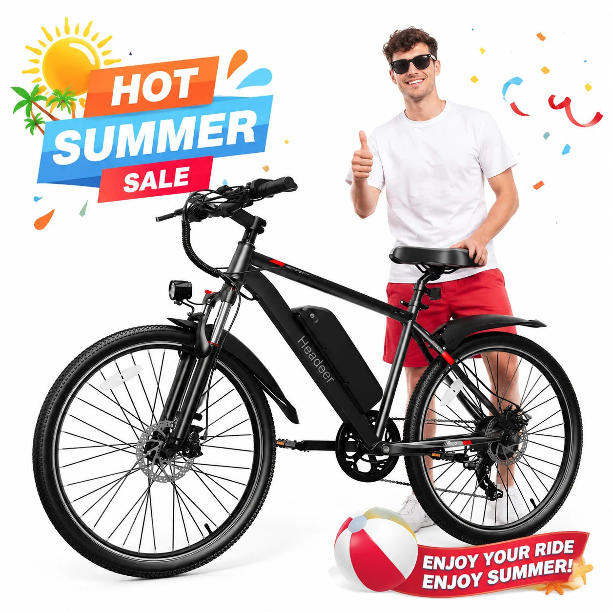 Bicicleta Eléctrica para Adultos HEADEER 48V 13.5Ah /15AH BK900, Neumático de 26 Pulgadas, 60 Millas de Autonomía, Doble Suspensión, Freno de Disco