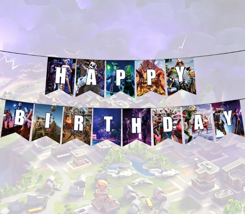 Cartoon Shooting Game Fortnite Theme Birthday Party Decoration Backdrop Tableware Cup Plate Tablecloth Boy Favors Gifts Supplies view 3
