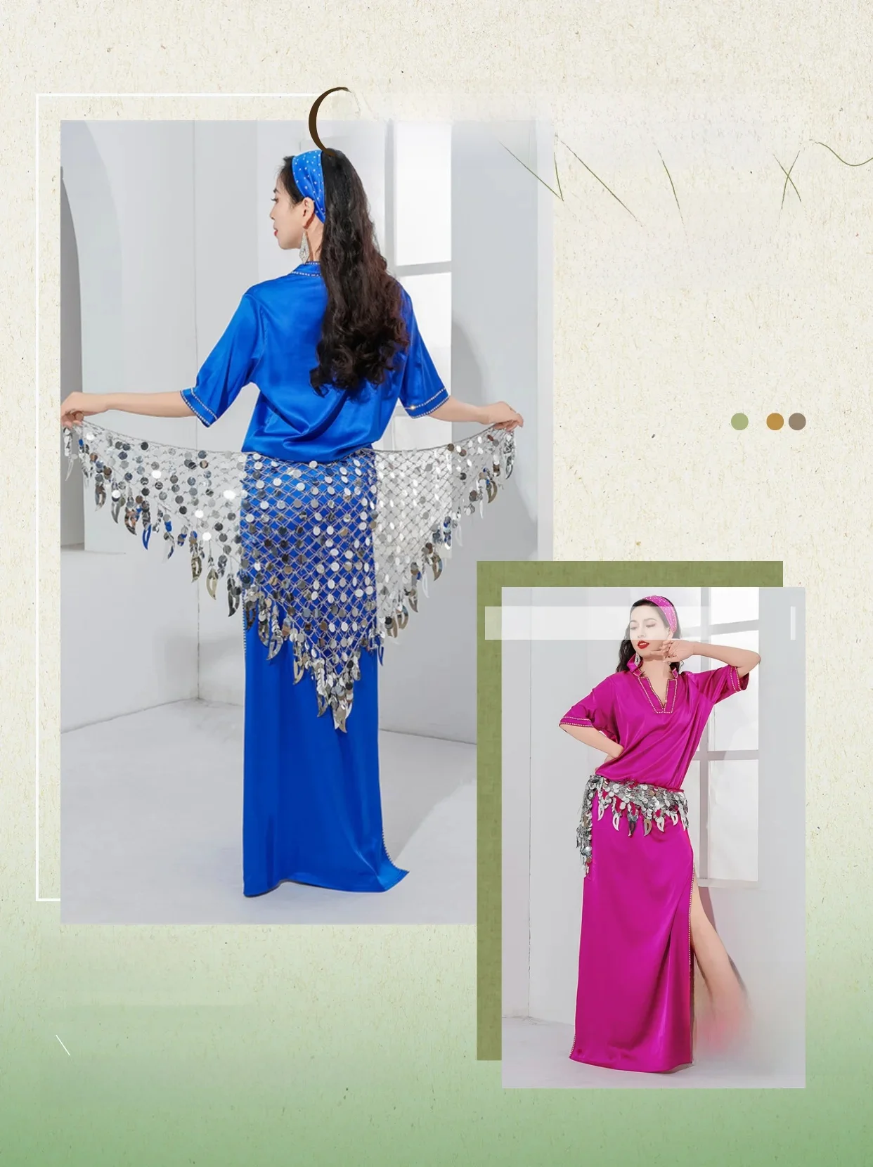 Kostiumy do tańca brzucha lekki luksusowy ludowy Baladi satynowy gorący diamentowy szata orientalna tancerka praktyka sukienka Bellydance kobiety Gal soud — 2